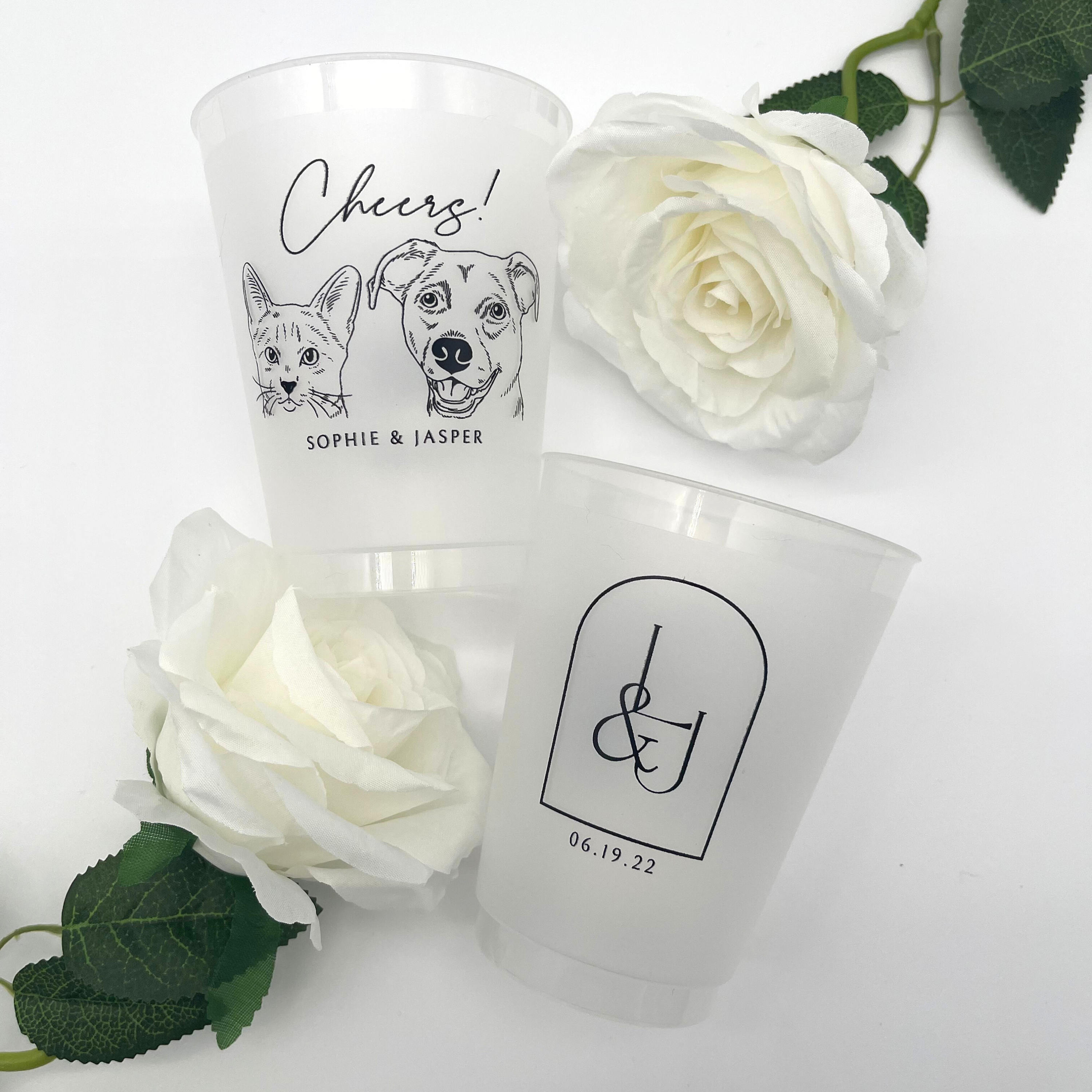 Custom Pet Portrait Frosted Cups