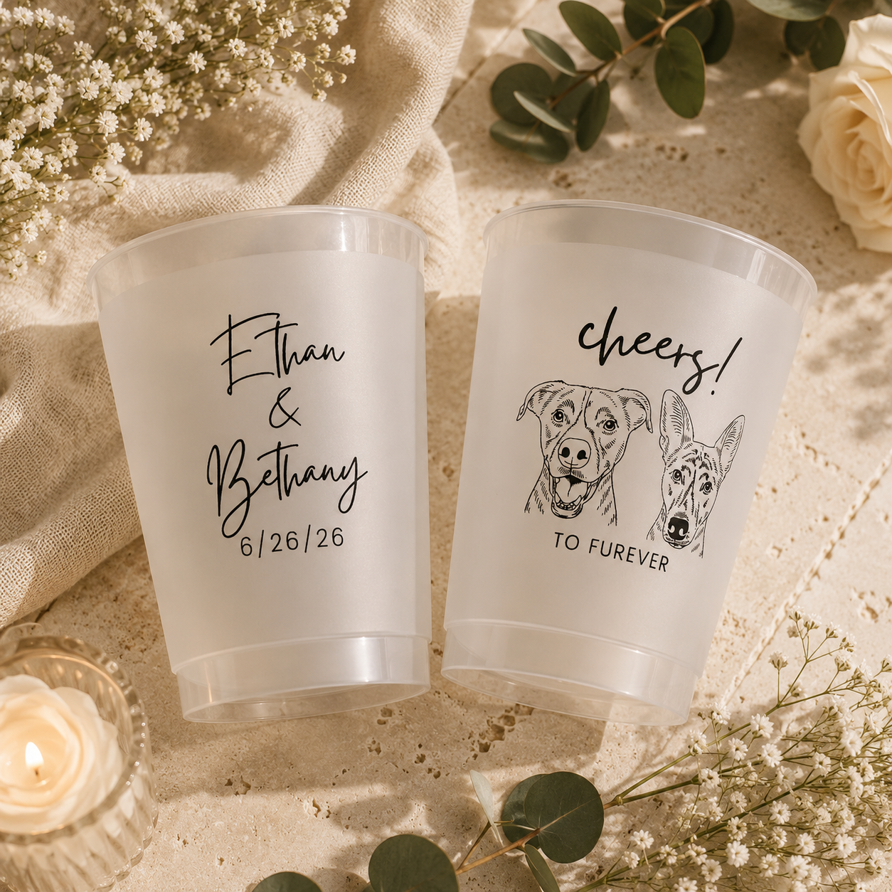 Custom Pet Portrait Frosted Cups
