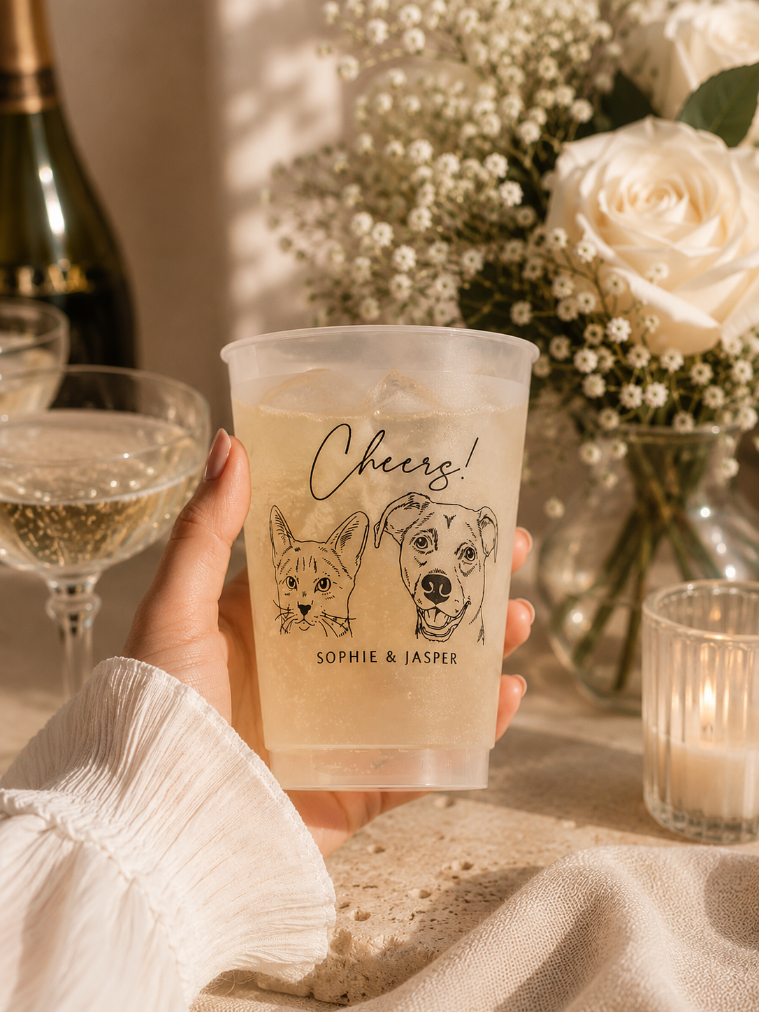 Custom Pet Portrait Frosted Cups