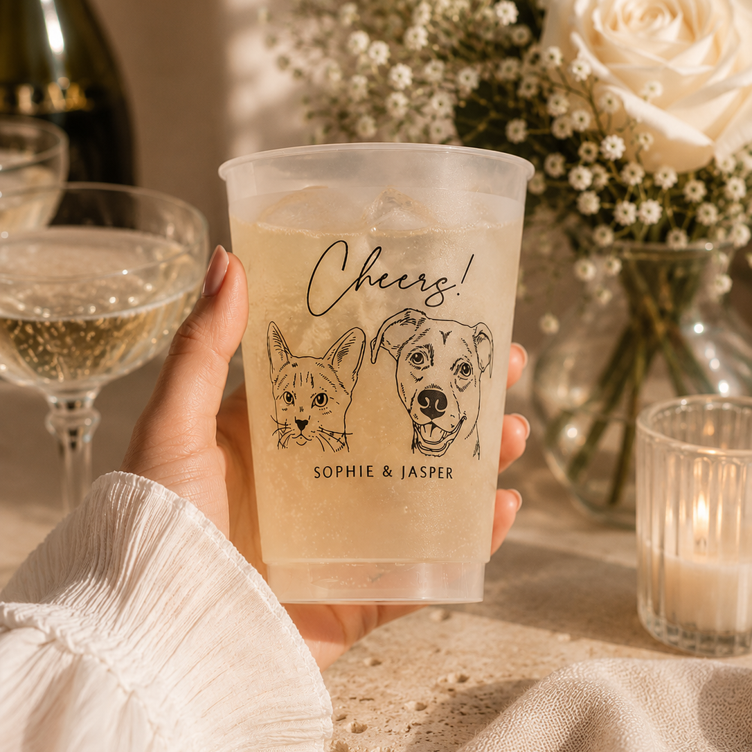 Custom Pet Portrait Frosted Cups