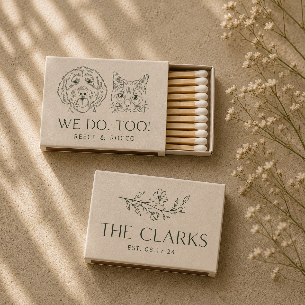 Custom Pet Portrait Matchboxes