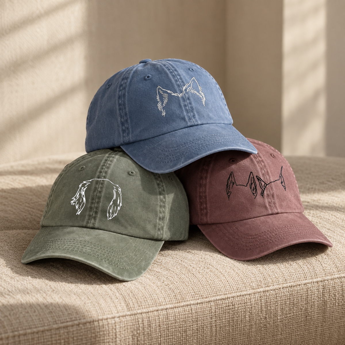 Custom Embroidered Pet Ear Hat