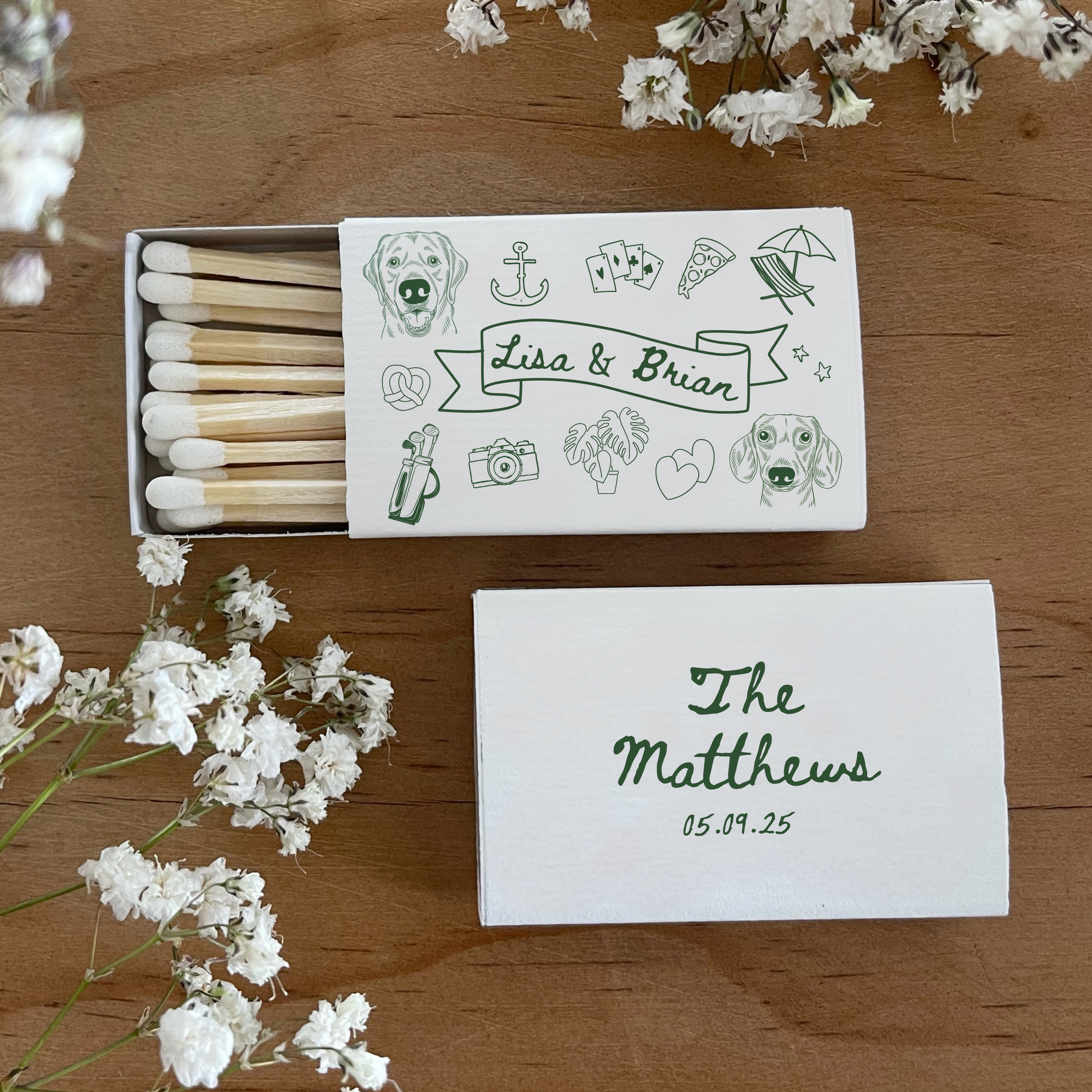 Custom Doodle Pet Portrait Matchboxes