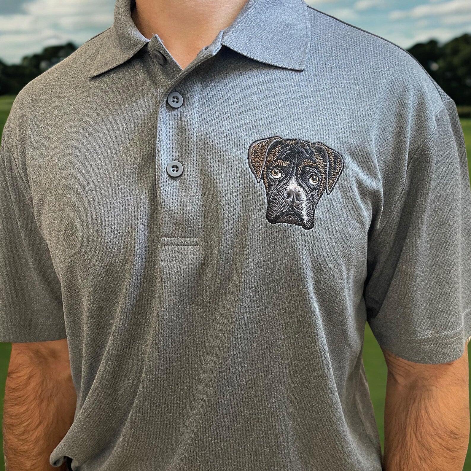 Custom Pet Portrait Embroidered Polo