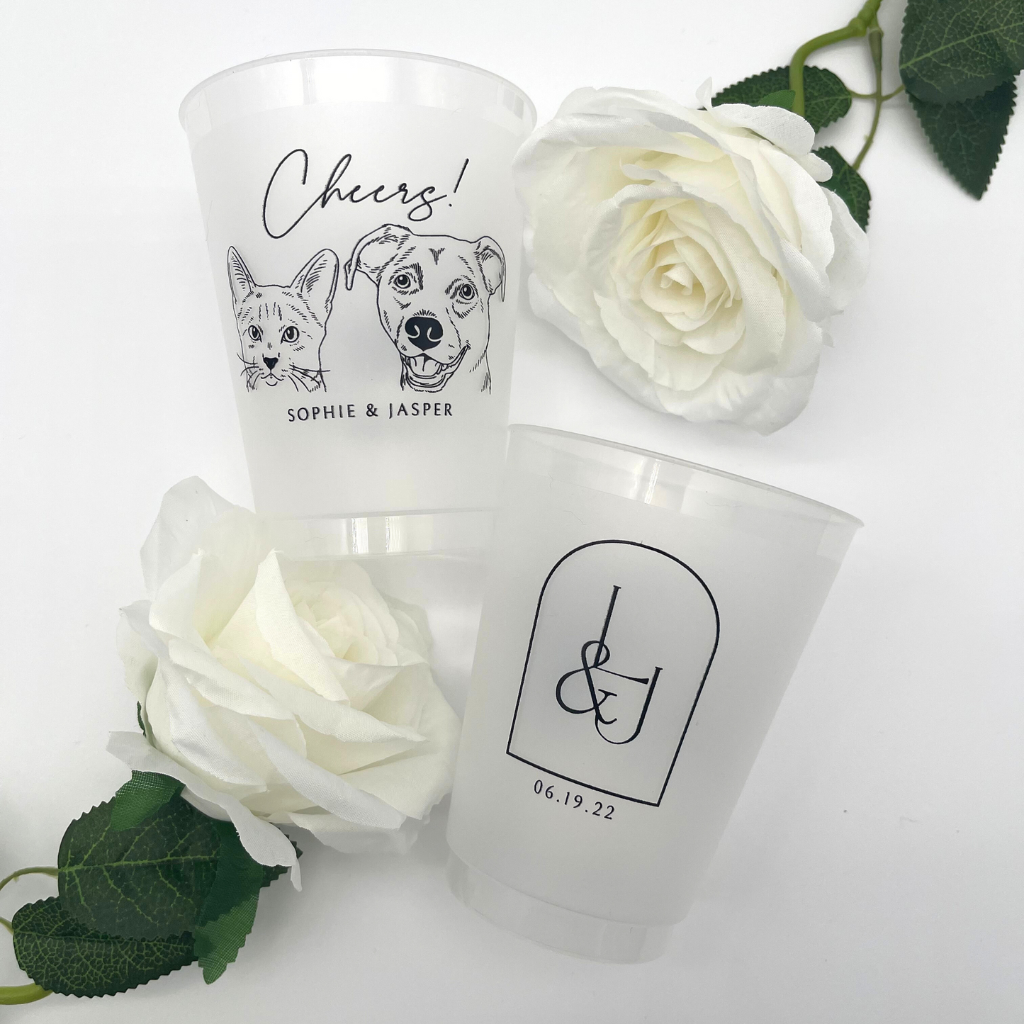 Custom Pet Portrait Frosted Cups