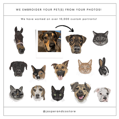 Custom Unisex Embroidered Pet Portrait Tee