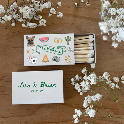 Custom Color Doodle Pet Portrait Matchboxes