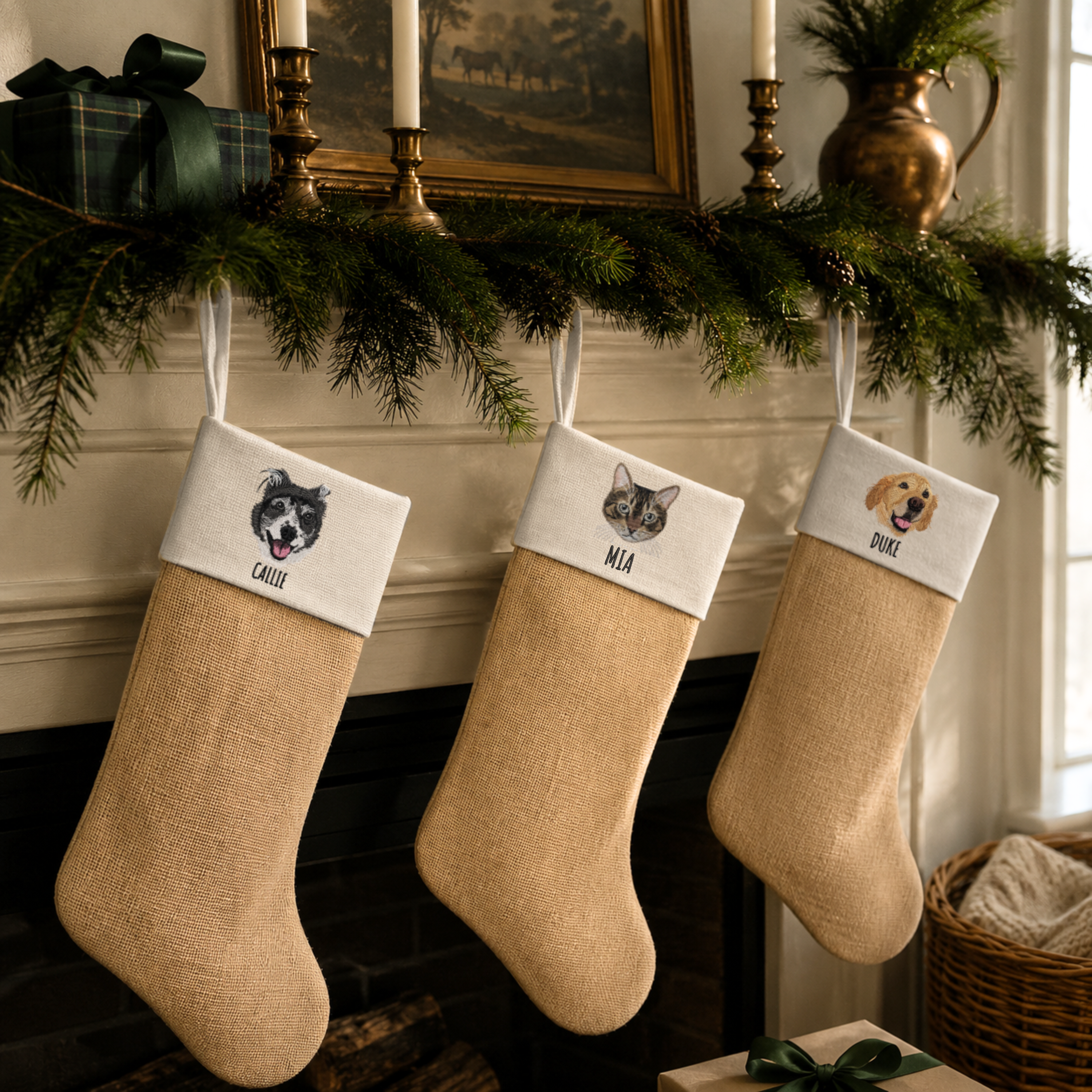 Custom Pet Embroidered Christmas Stocking