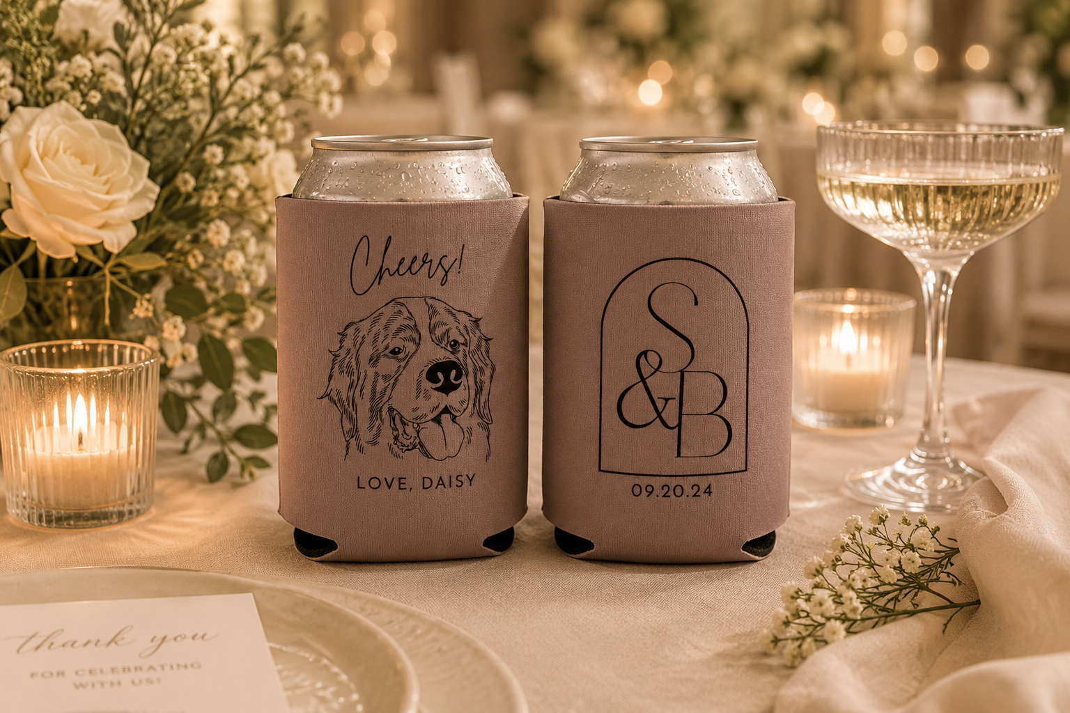 Custom Pet Portrait Can Coolers