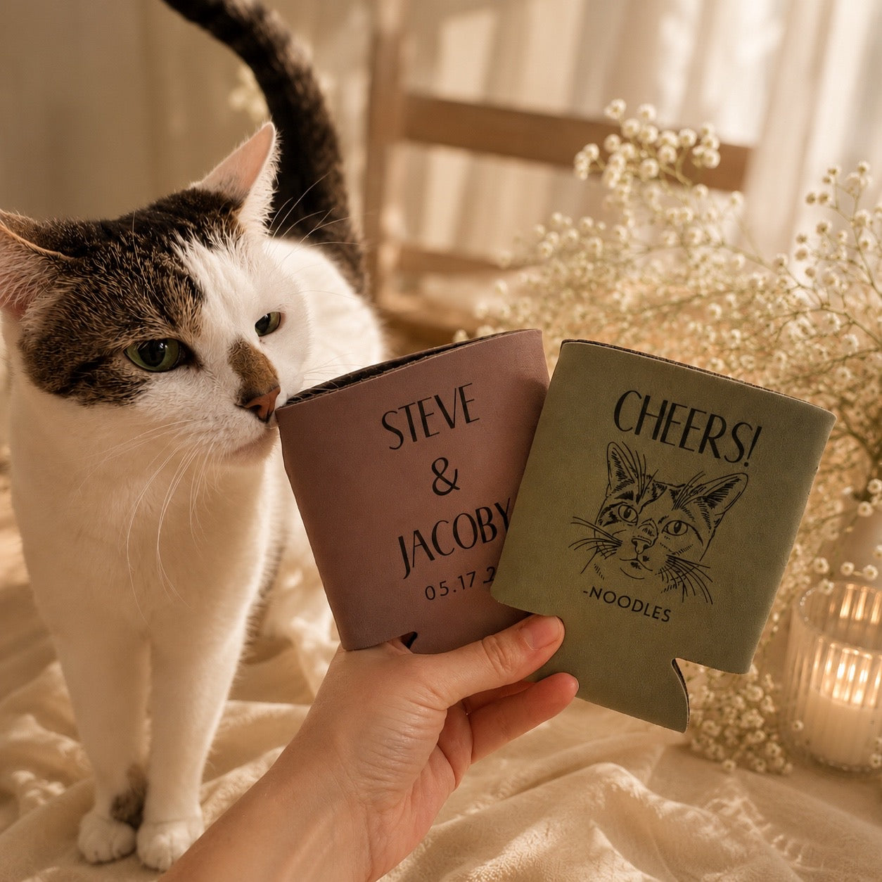 Custom Pet Portrait Can Coolers