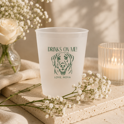 Custom Pet Portrait Frosted Cups