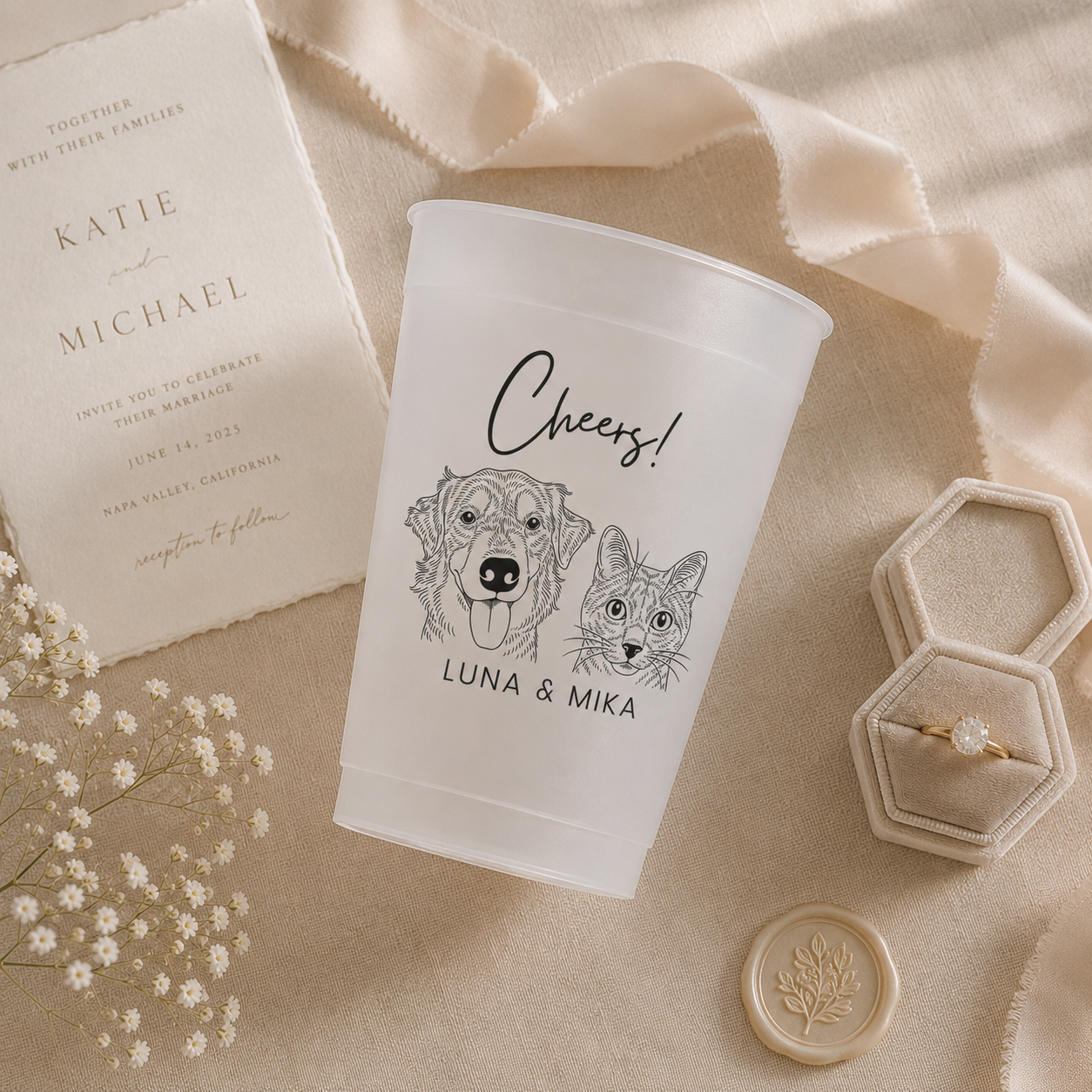 Custom Pet Portrait Frosted Cups