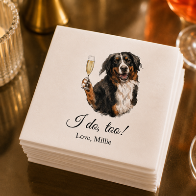 Custom Pet Portrait Full Color Cocktail Napkins