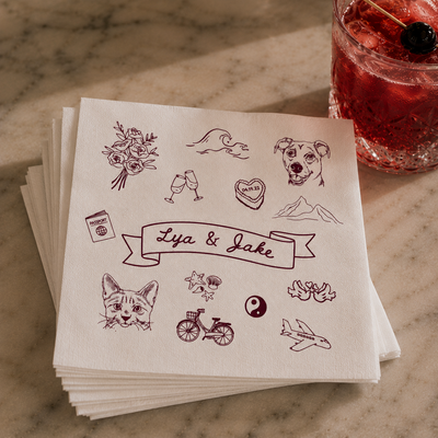 Custom Pet Portrait Doodle Napkins