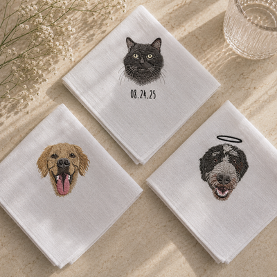 Custom Embroidered Pet Pocket Square