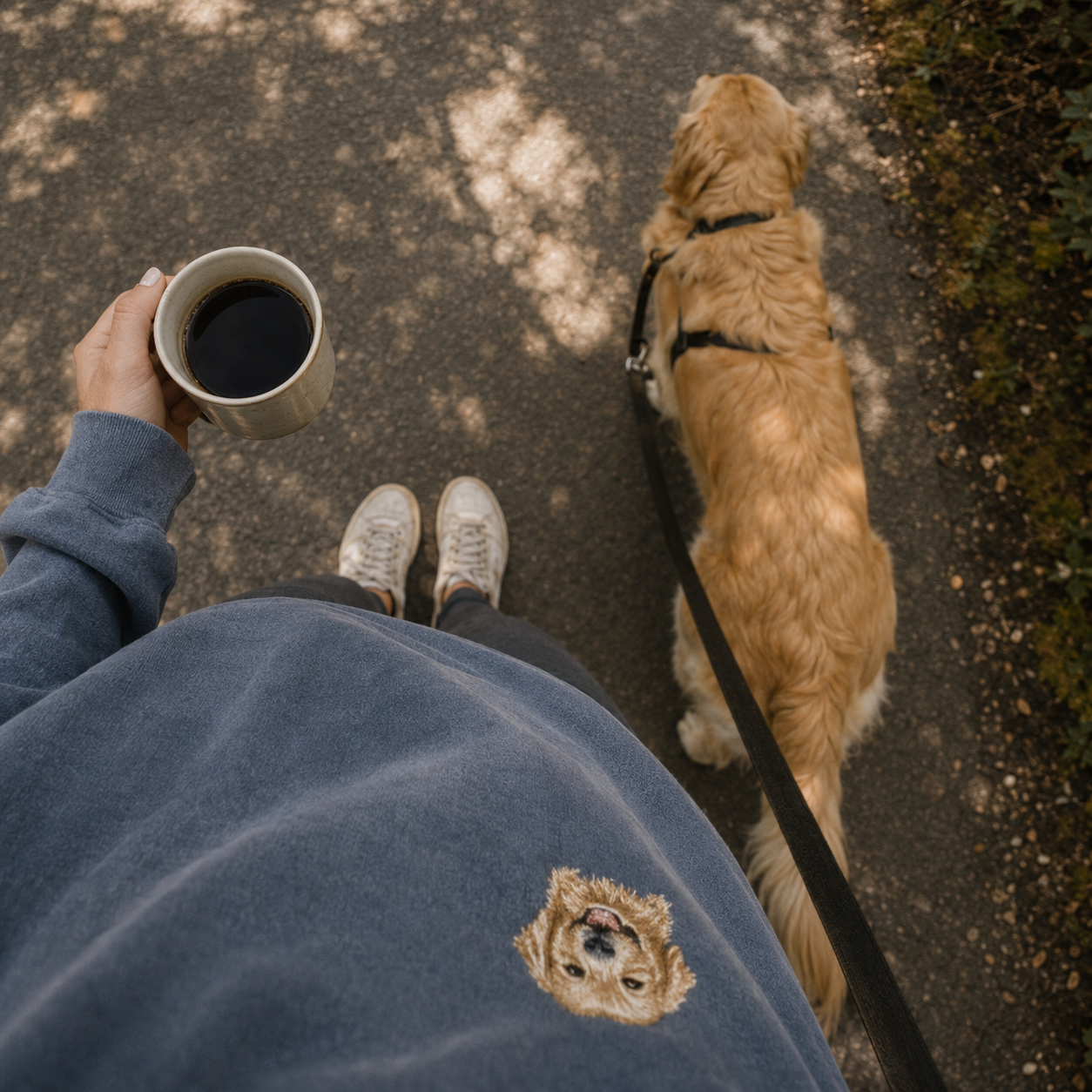 Custom Unisex Embroidered Pet Portrait Comfort Colors Sweatshirt