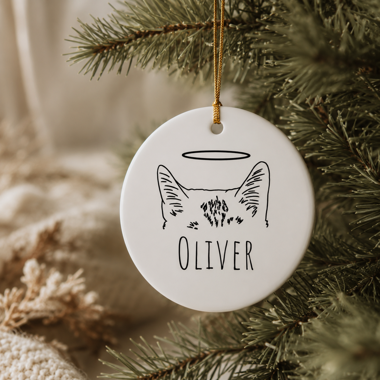 Custom Pet Ear Ornament