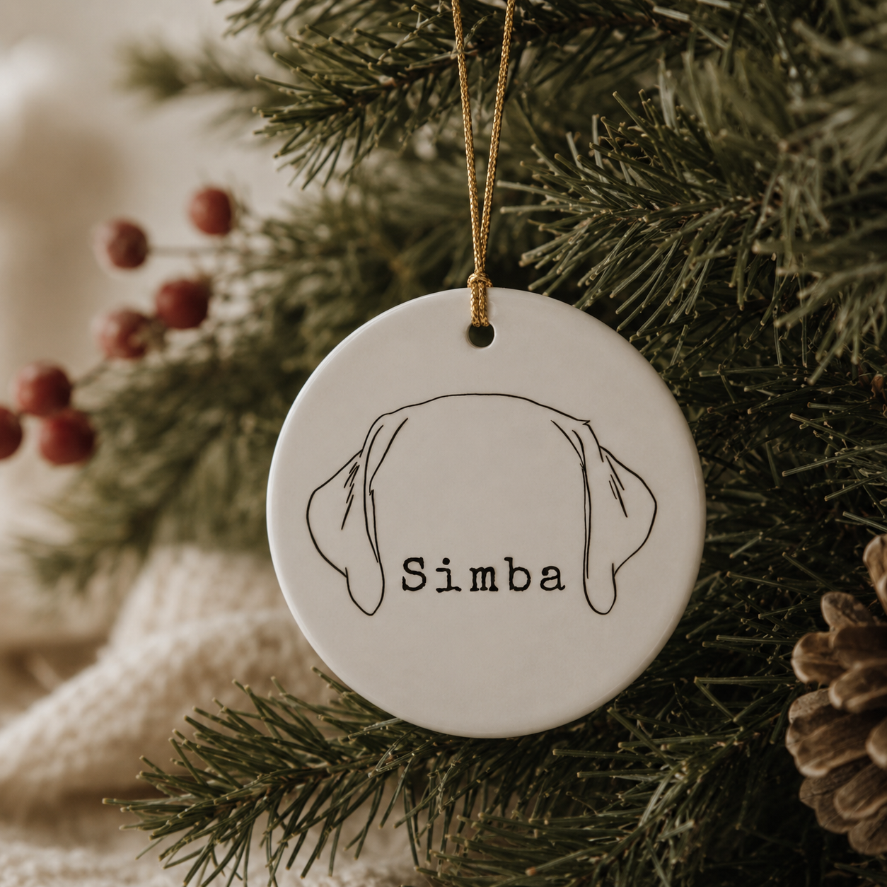 Custom Pet Ear Ornament