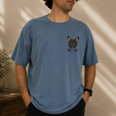 Custom Unisex Embroidered Pet Portrait Tee