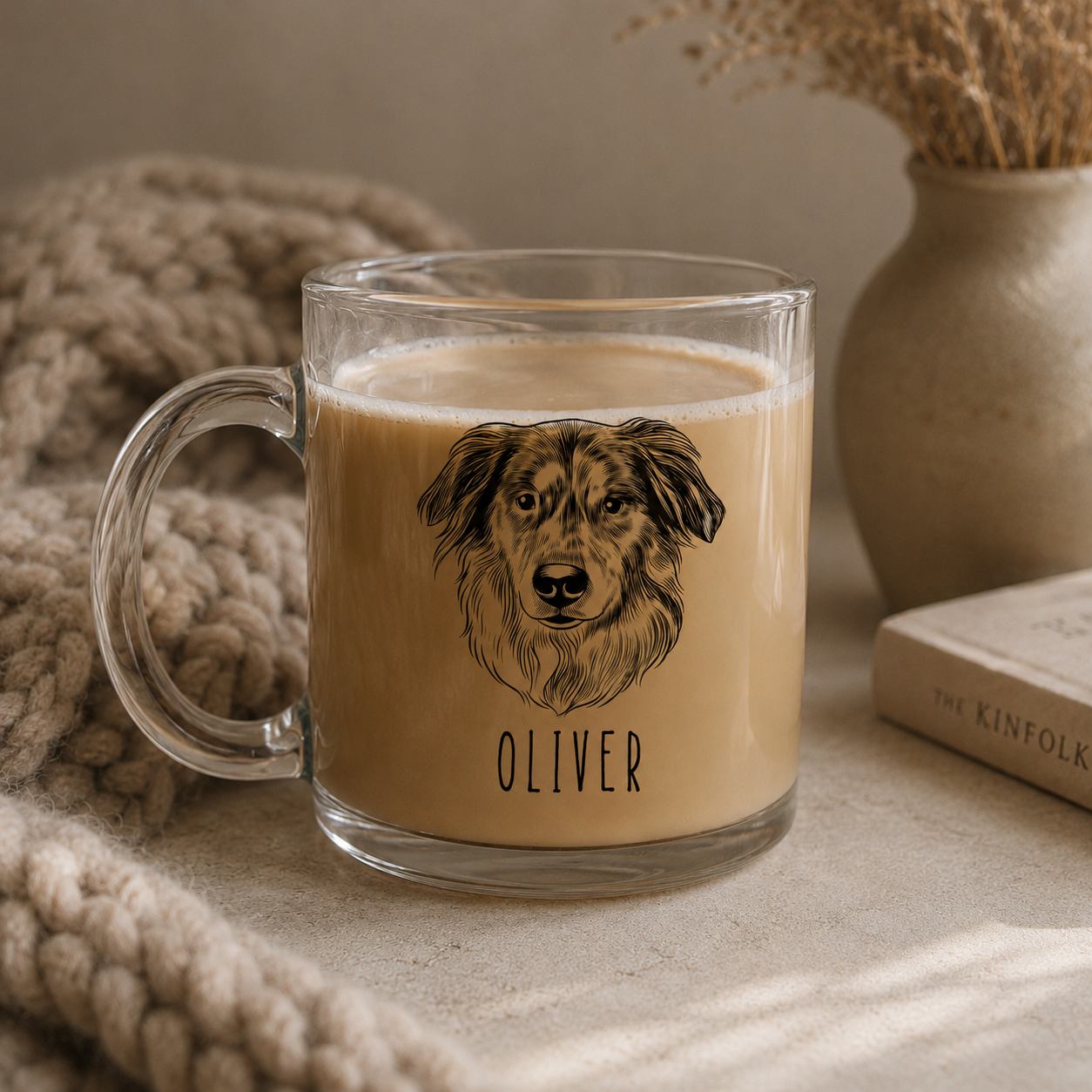 Custom Pet Portrait Glass Mug