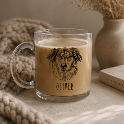Custom Pet Portrait Glass Mug