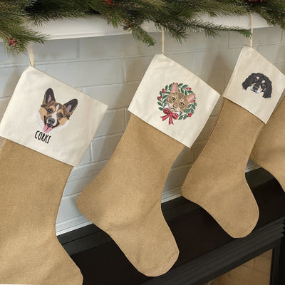 Custom Pet Embroidered Christmas Stocking