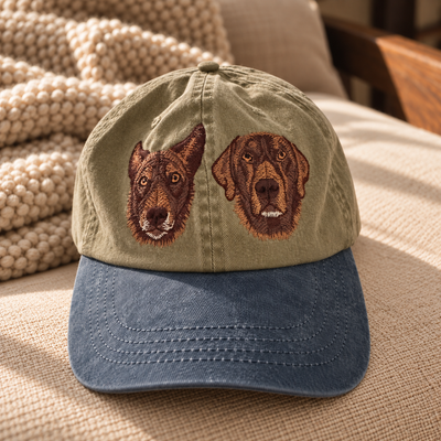 Custom Pet Embroidered Two Toned Hat