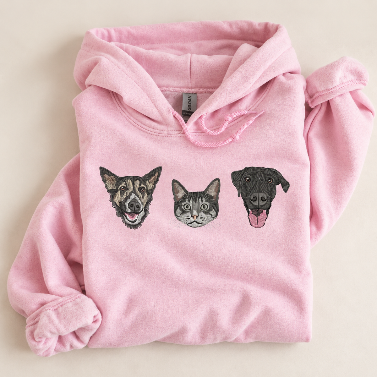 Custom Unisex Embroidered Pet Portrait Hoodie
