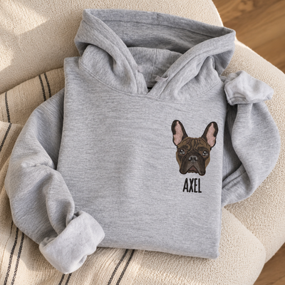 Custom Unisex Embroidered Pet Portrait Hoodie