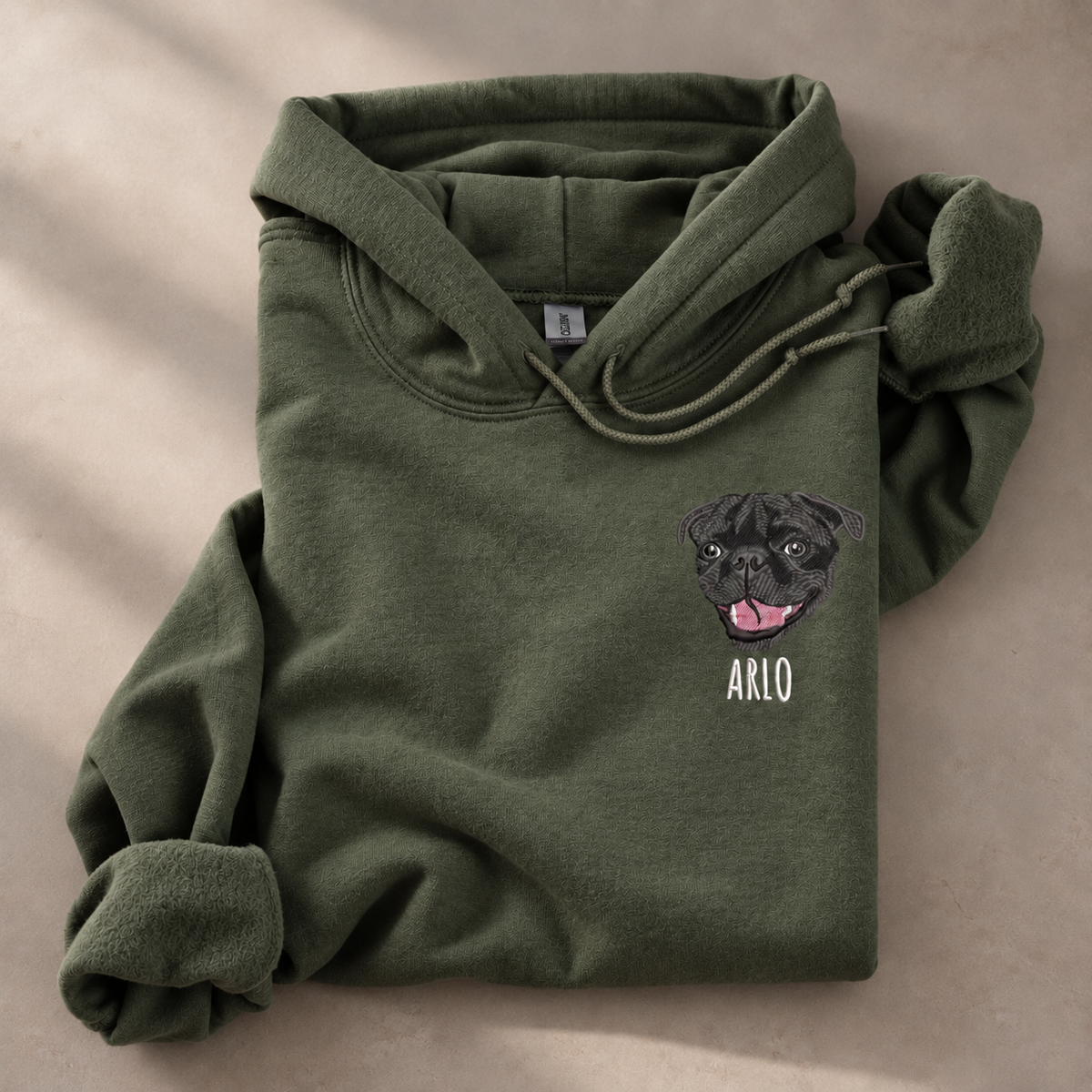 Custom Unisex Embroidered Pet Portrait Hoodie