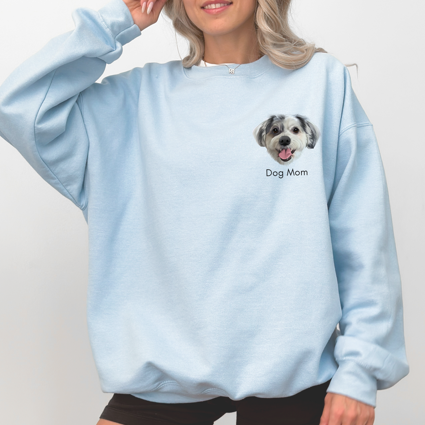 Custom Printed Colored Pet Portrait Sweatshirt