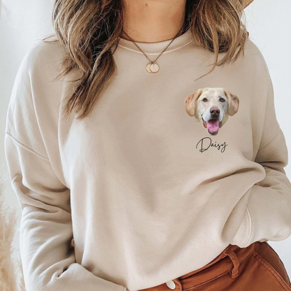 Custom Printed Colored Pet Portrait Sweatshirt