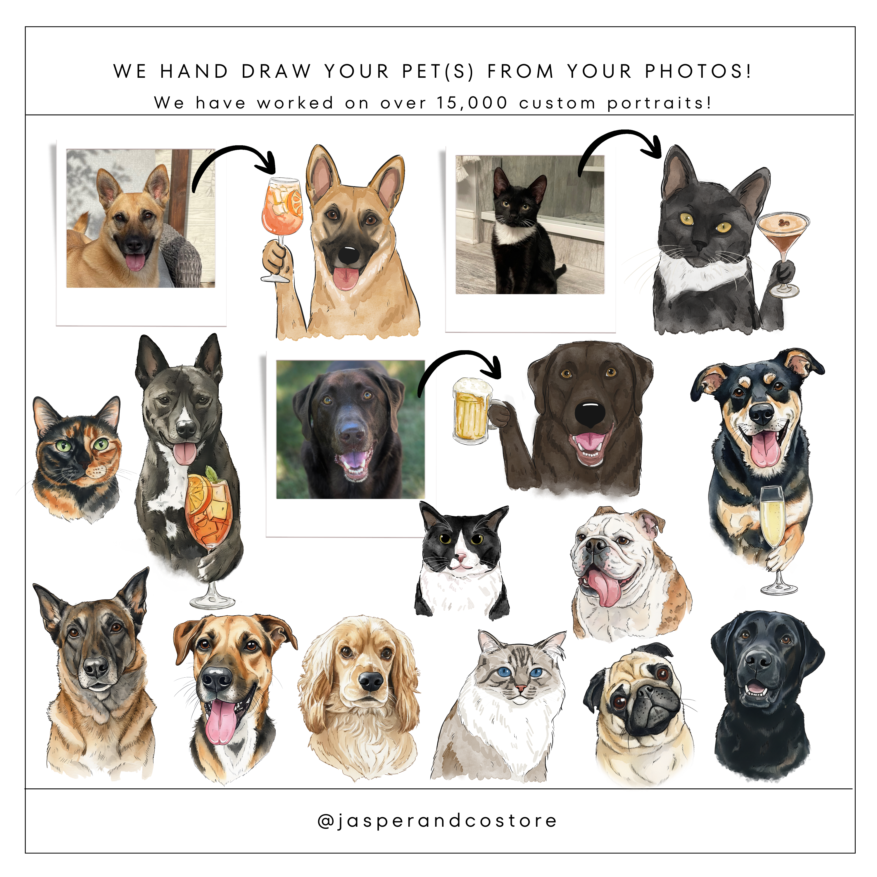 Custom Pet Portrait Signature Cocktail Sign
