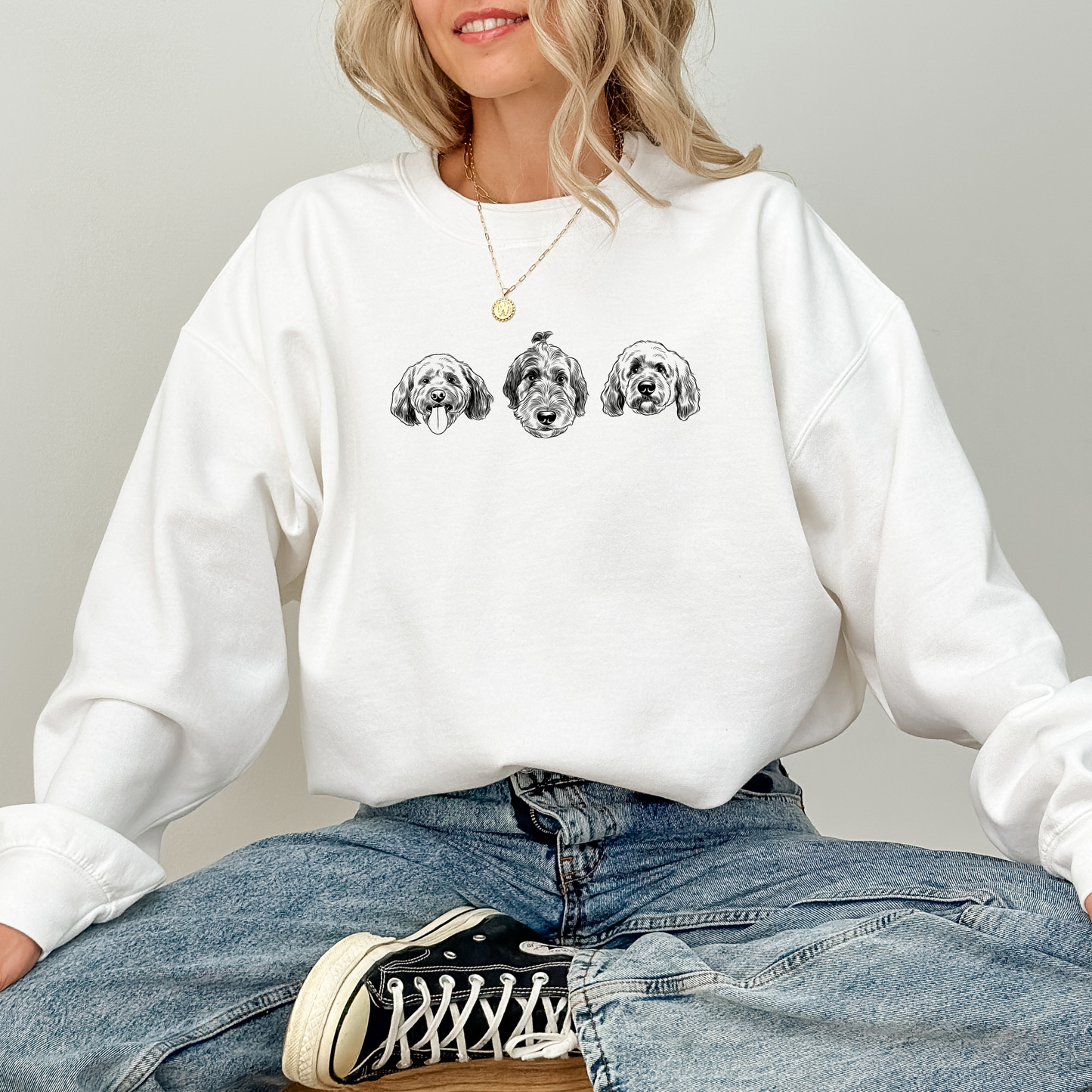 Custom Printed Pet Portrait Sweatshirt