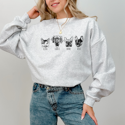 Custom Printed Pet Portrait Sweatshirt