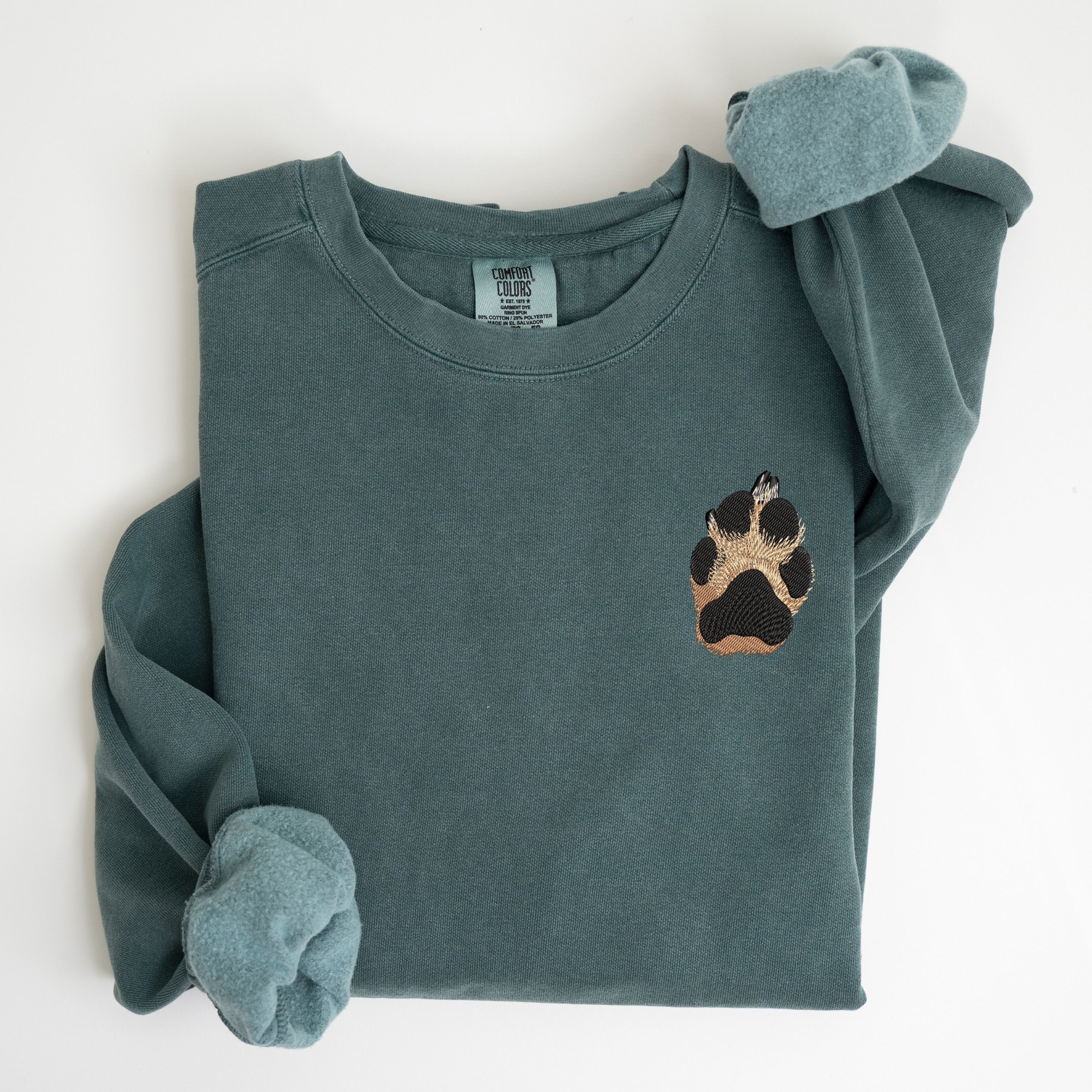 Custom Unisex Embroidered Pet Paw Portrait CC Sweatshirt