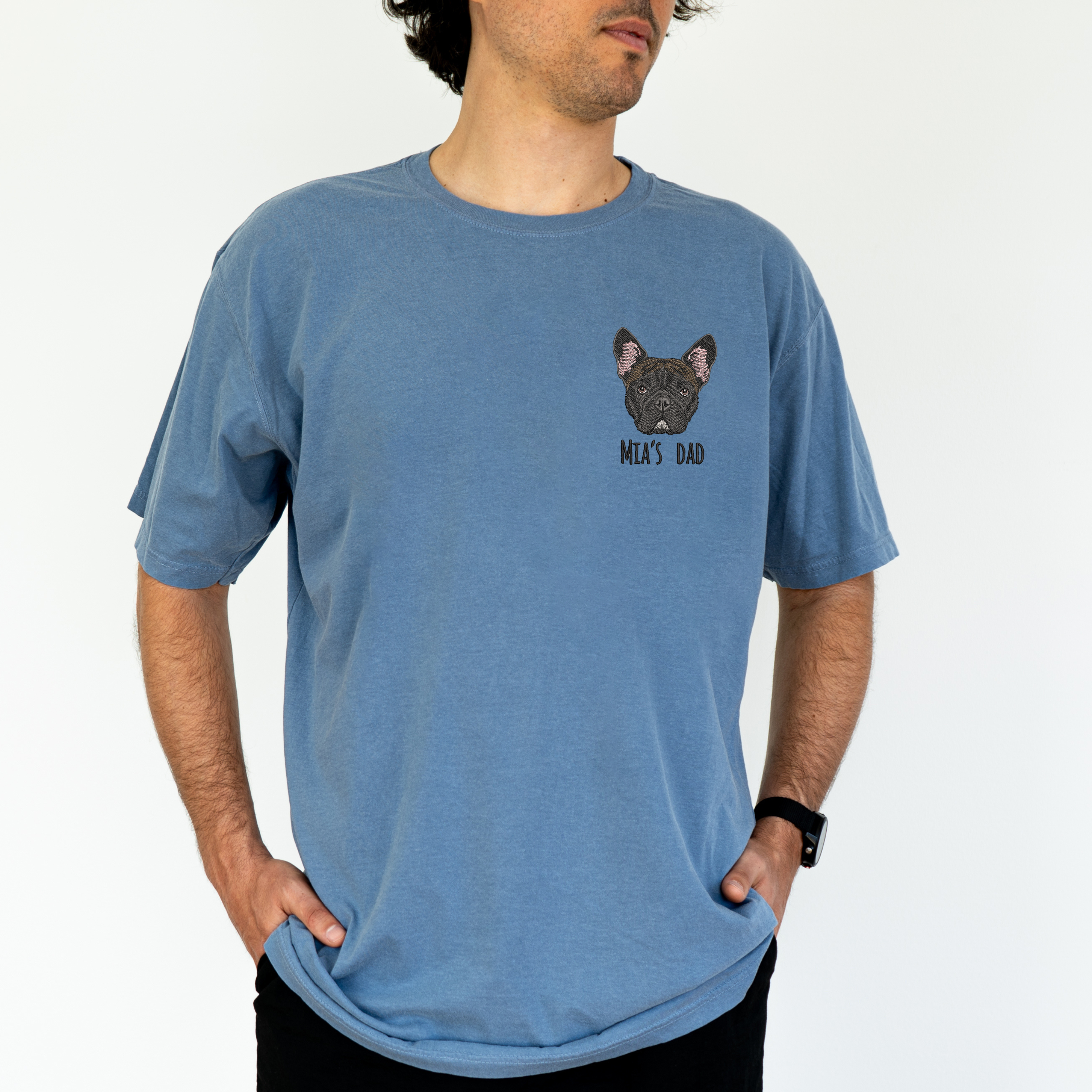 Custom Unisex Embroidered Pet Portrait Tee