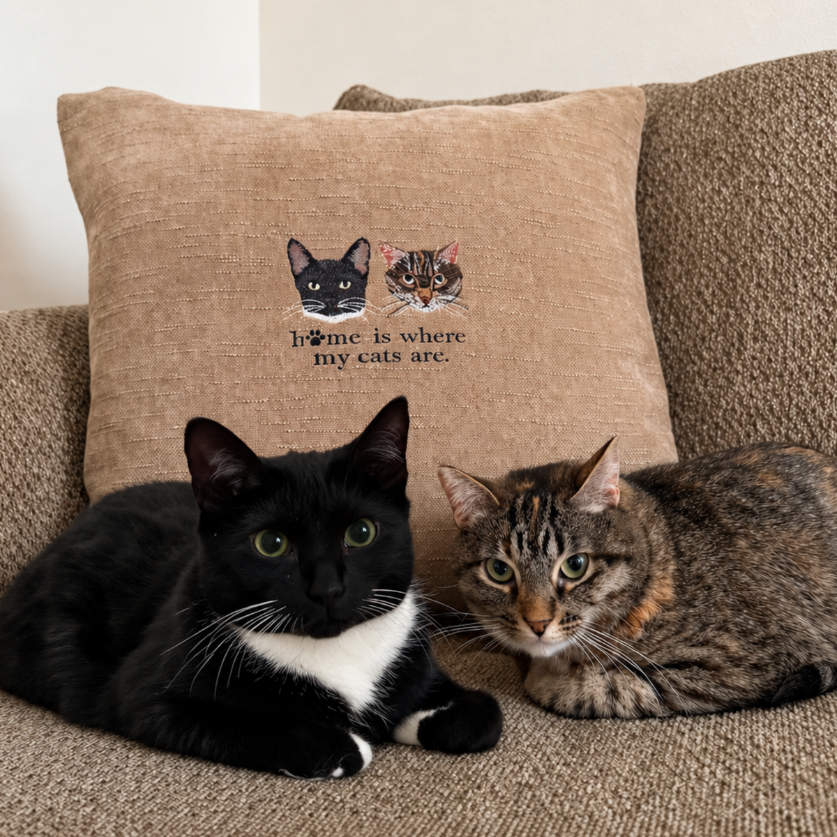 Custom Pet Portrait Embroidered Pillow Case