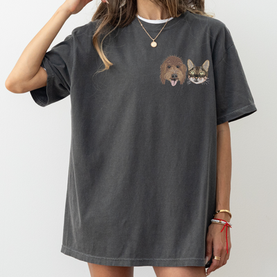 Custom Unisex Embroidered Pet Portrait Tee