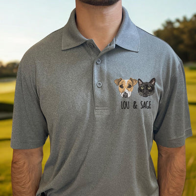 Custom Pet Portrait Embroidered Polo