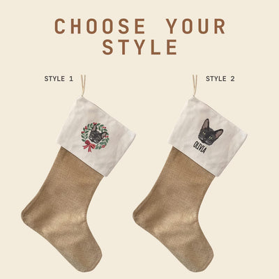 Custom Pet Embroidered Christmas Stocking