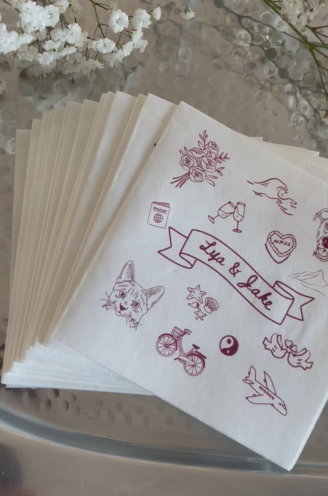 Custom Pet Portrait Doodle Napkins