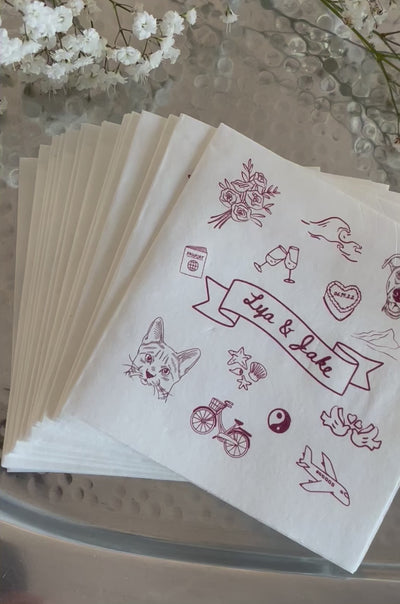 Custom Pet Portrait Doodle Napkins