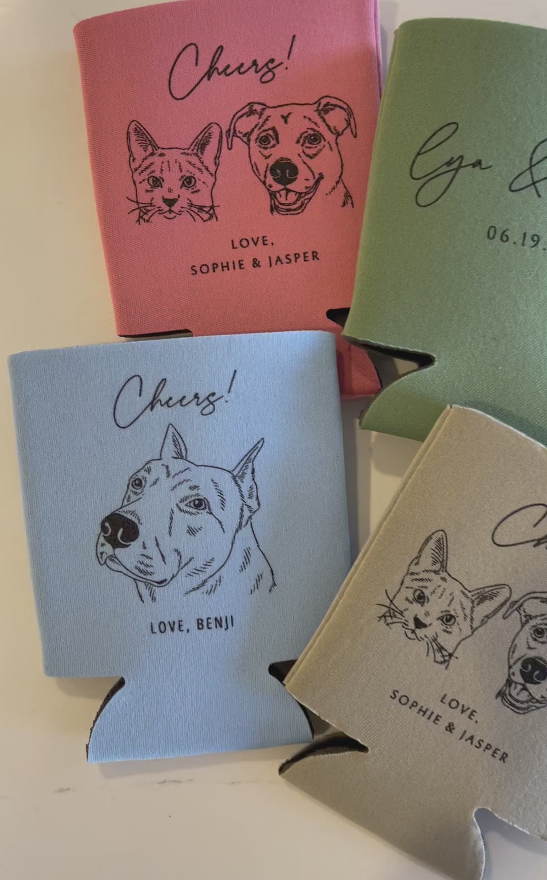 Custom Pet Portrait Can Coolers