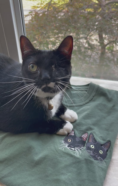 Custom Unisex Embroidered Pet Portrait Tee