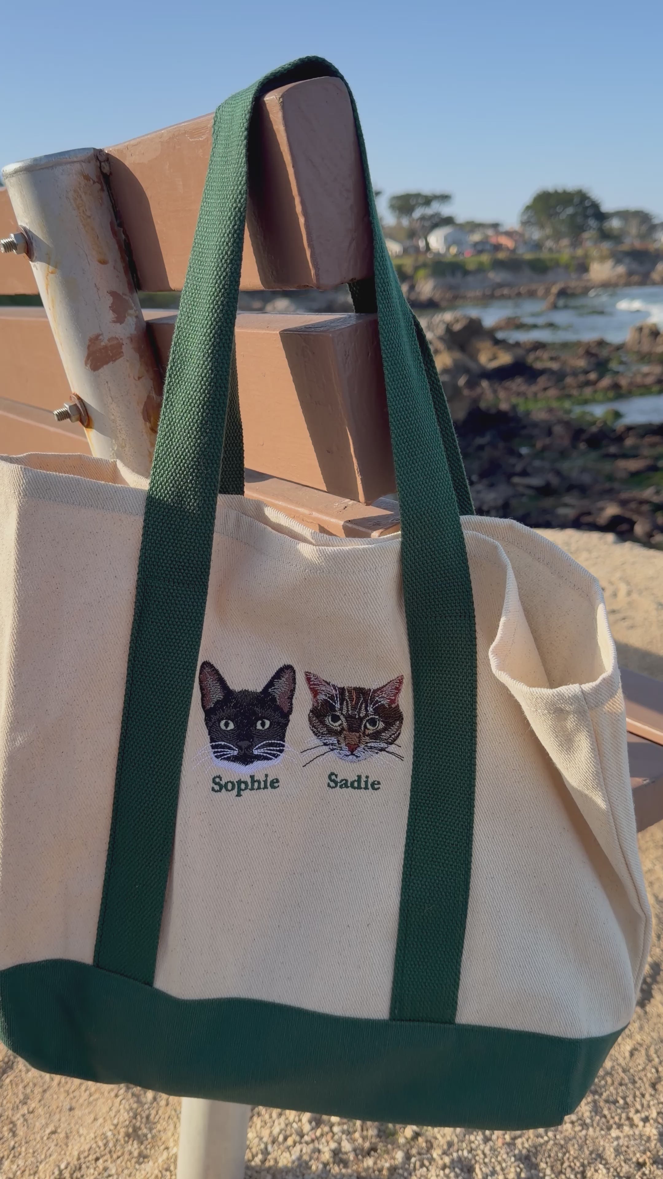 Custom Pet Portrait Embroidered Tote Bag
