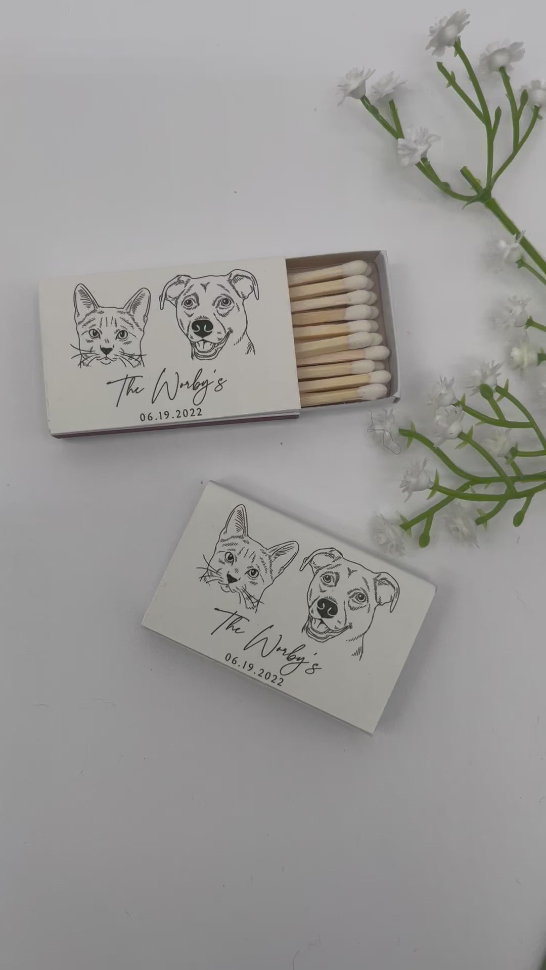 Custom Pet Portrait Matchboxes