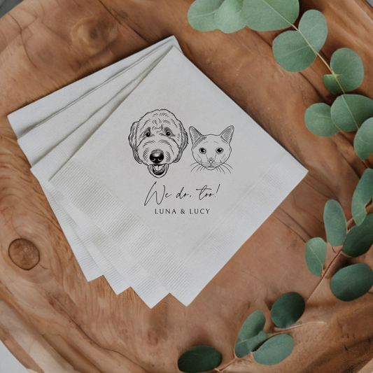 Custom Pet Portrait Cocktail Napkins